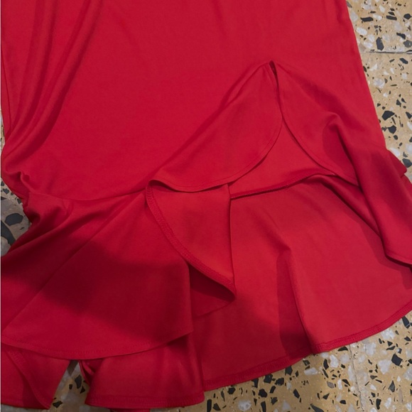 chic Red High-Low Dress - Picture 3 of 4